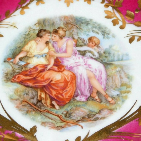 Limoges Loving Women Cherub Footed Tray - Picture 4 of 9